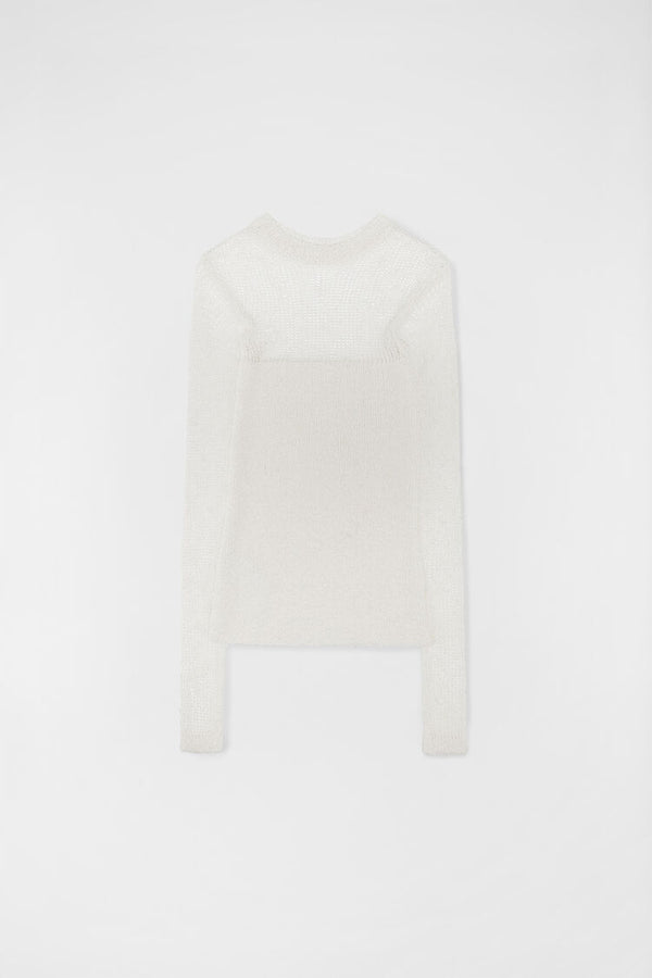 Virgin wool top with opaque block detail