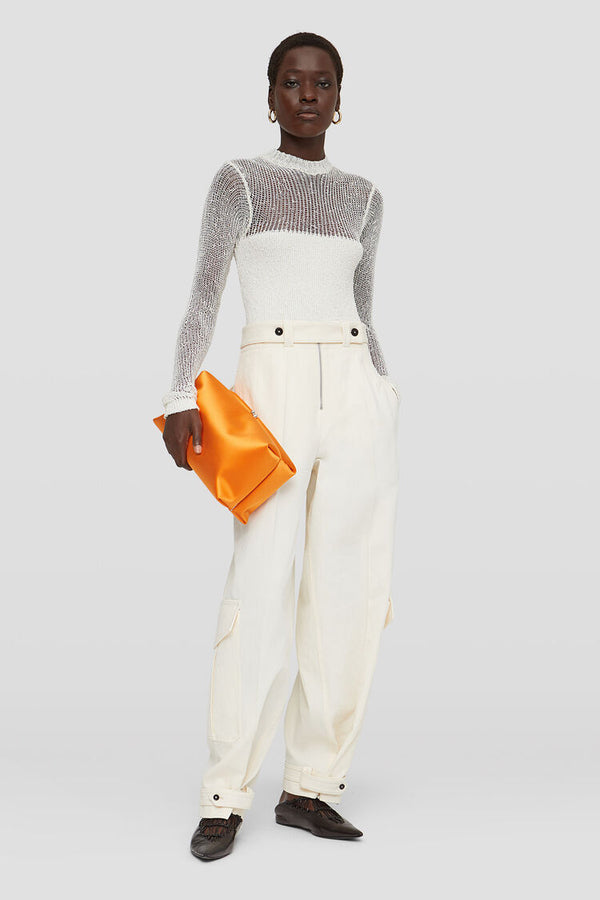 Virgin wool top with opaque block detail