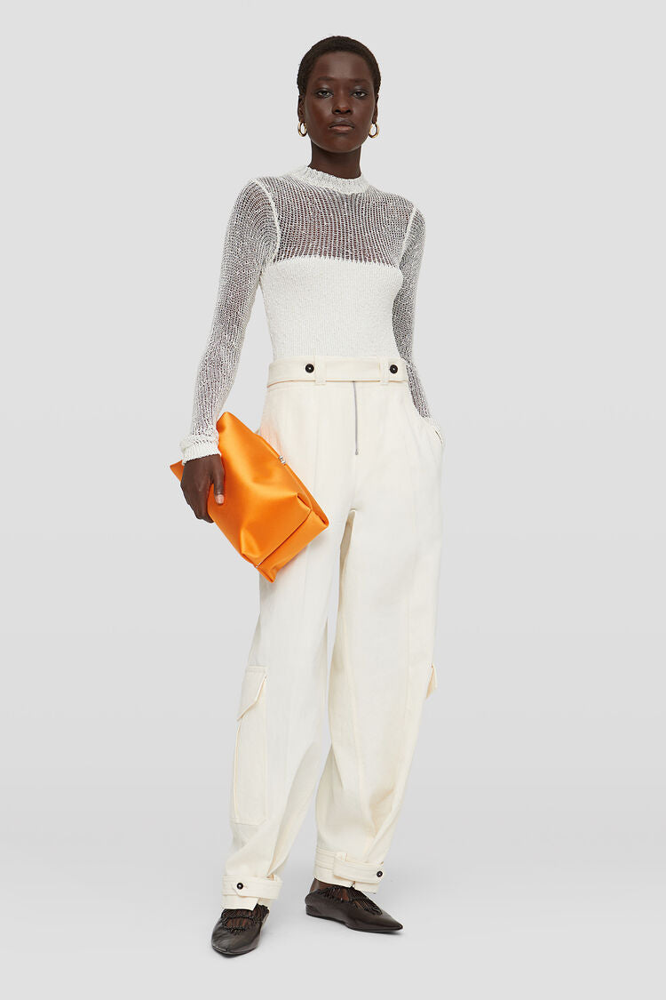 Virgin wool top with opaque block detail