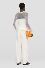 Virgin wool top with opaque block detail