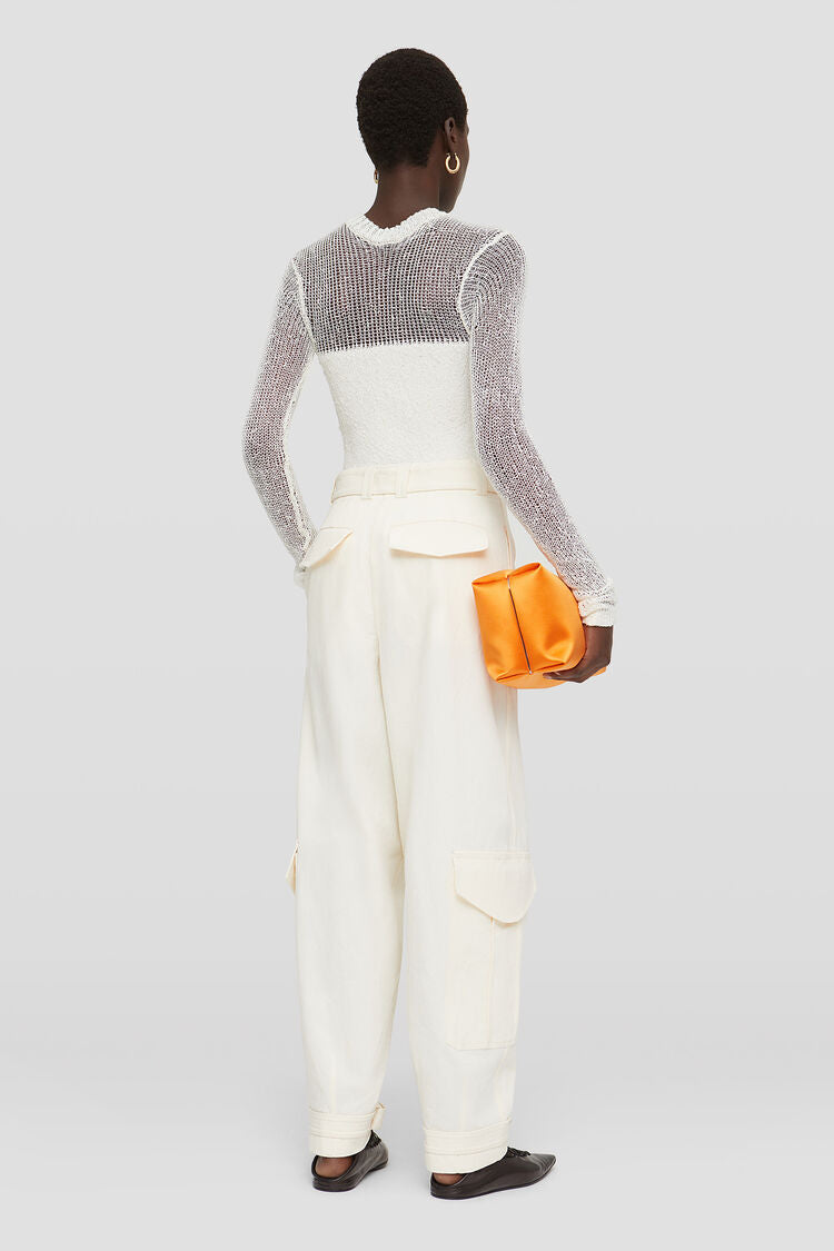 Virgin wool top with opaque block detail