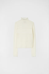 Long-sleeved sweater with off-gauge sleeve detailing
